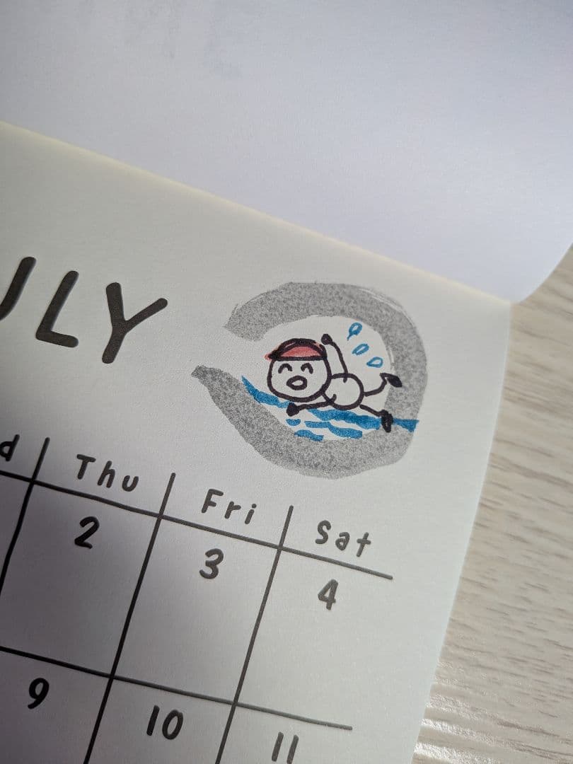 ハンドメイド2026年カレンダー 《35》手描きイラスト