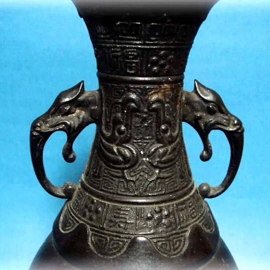 419『中国美術 唐銅 壺』　　/骨董品 古美術 古玩 アンティーク