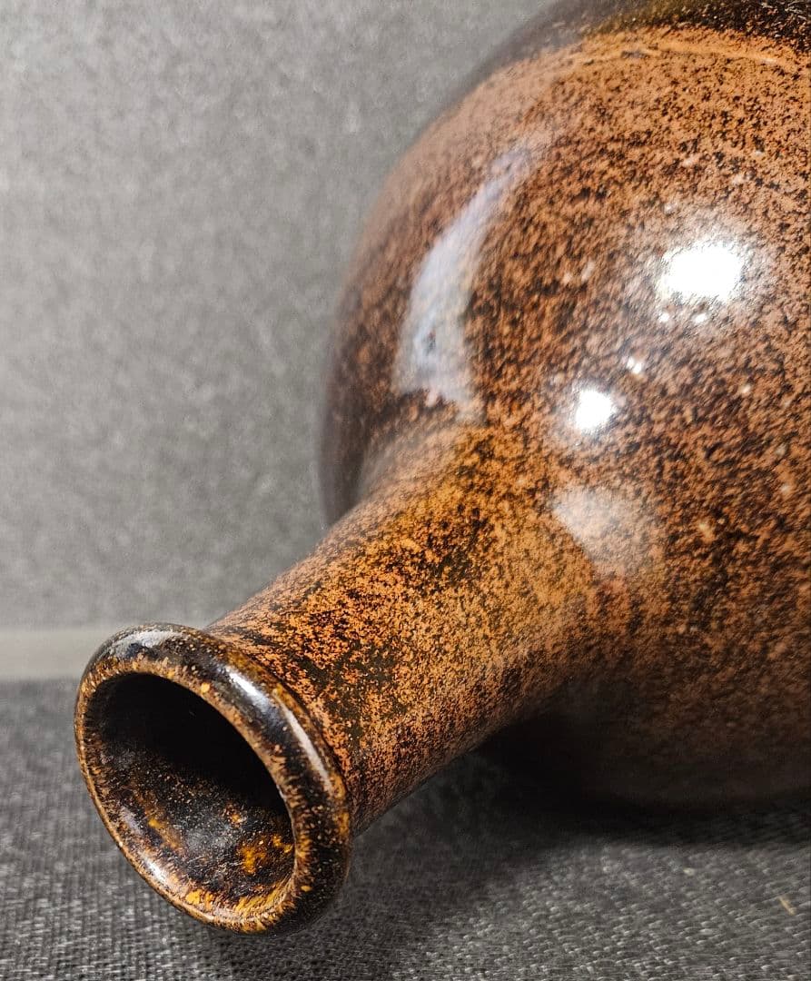 明治時代　古丹波　褐釉　徳利　花入れ　花生　茶道具　茶器　華道具　酒器　オブジェ