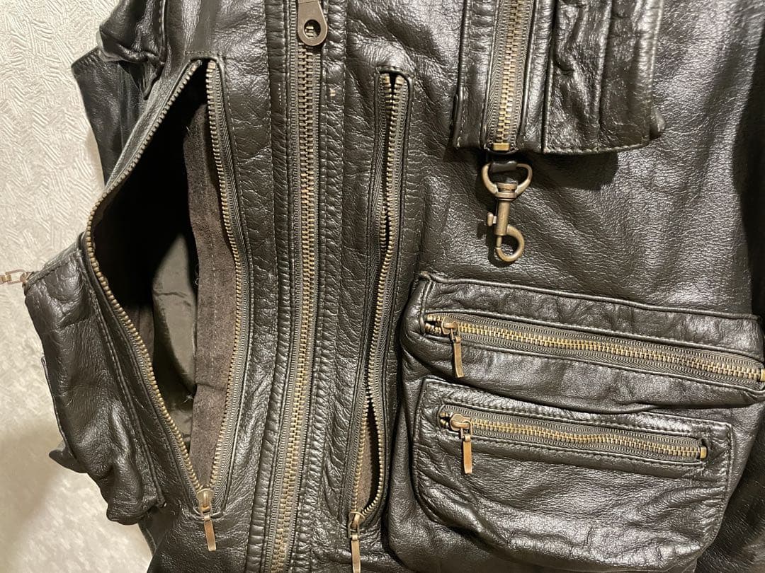 Vintage レザー フィッシング ベスト / ゲームポケット