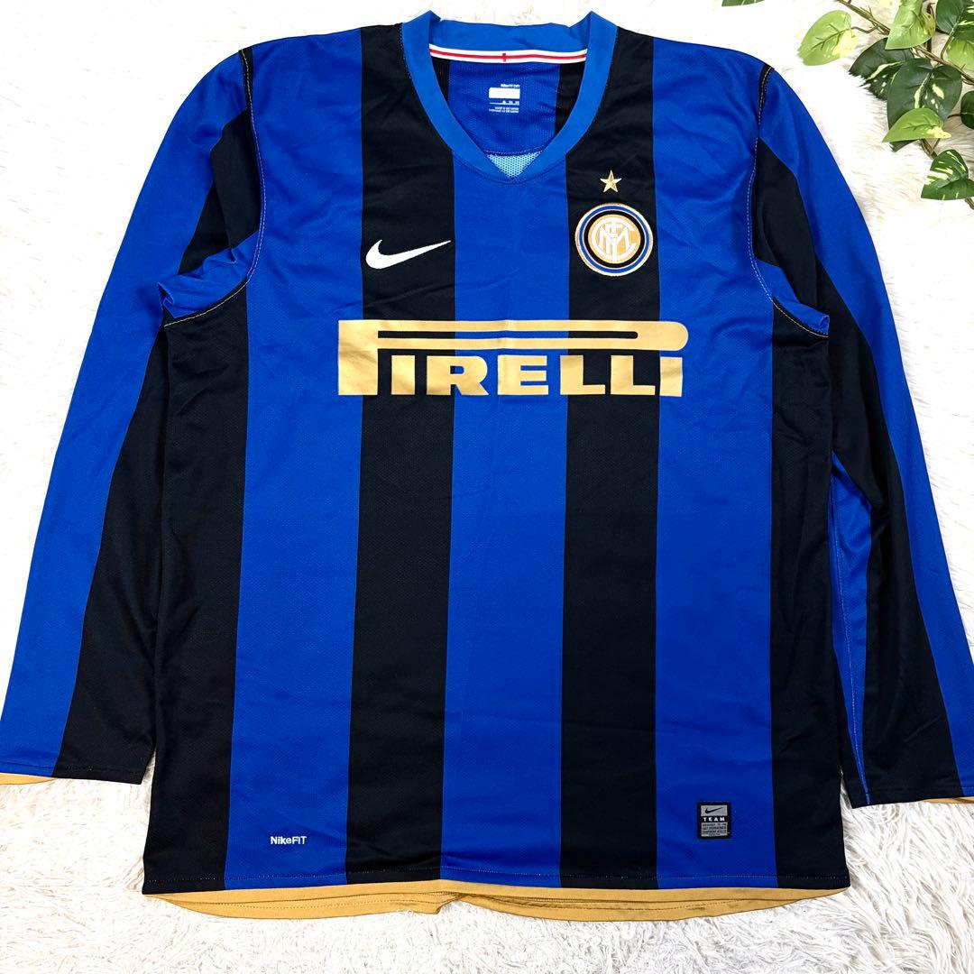 ナイキ インテル ユニフォーム 長袖 08/09 モウリーニョ初年 金ロゴ XL