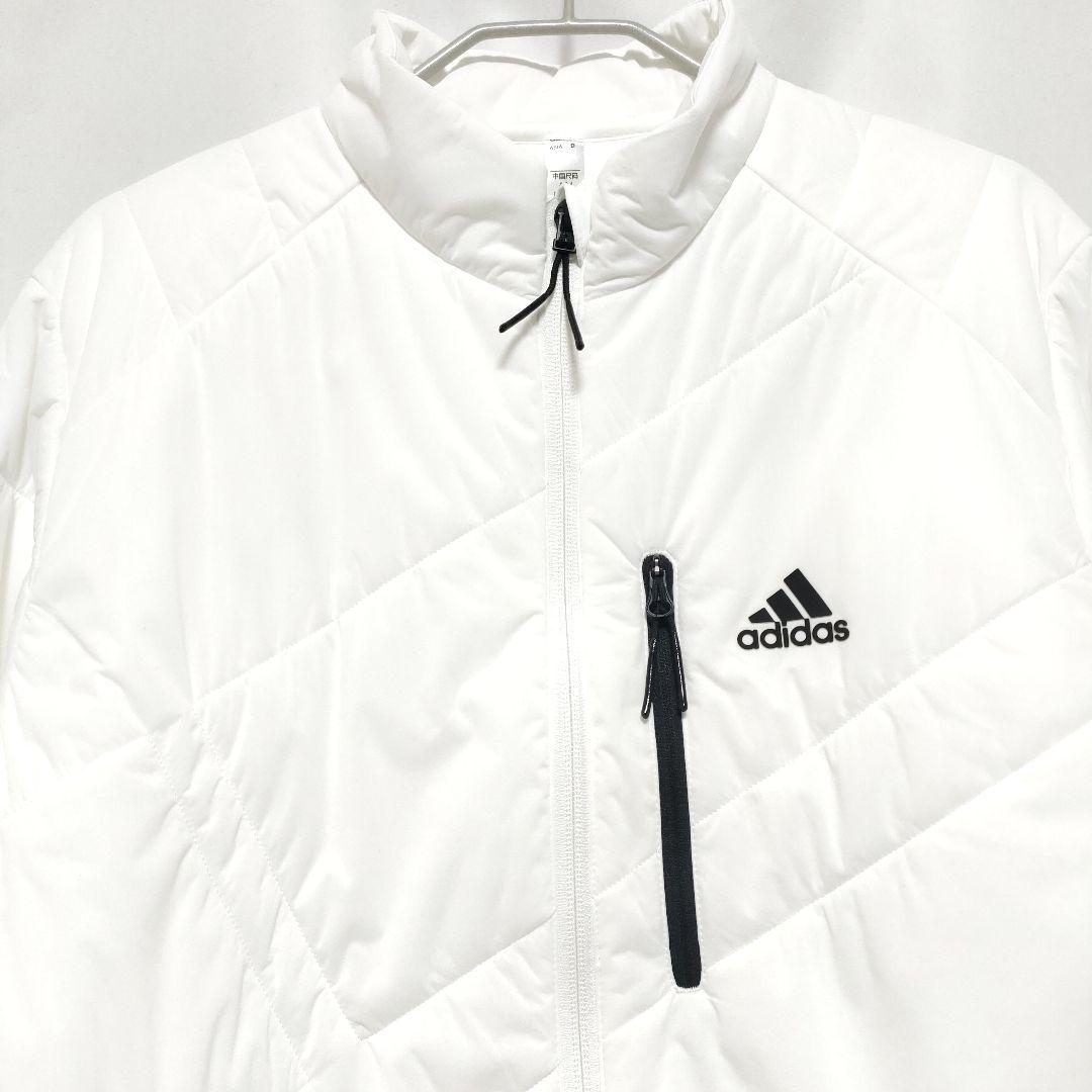 ☆アディダス☆ダブルジップ☆中綿入り☆ウーブンジャケット☆ホワイト☆極暖☆軽量☆