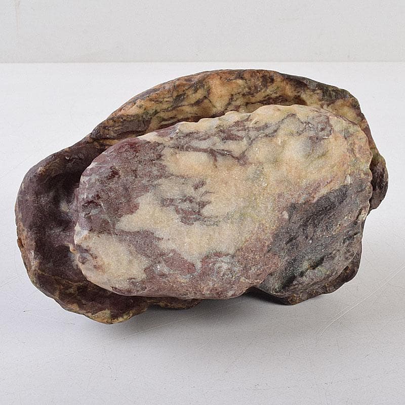 鑑賞石　天然石　赤石　赤玉石　葛屋　置物　約1319g　唐木台付　V　R9170