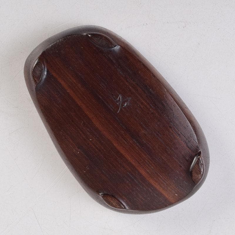 鑑賞石　天然石　赤石　赤玉石　葛屋　置物　約1319g　唐木台付　V　R9170