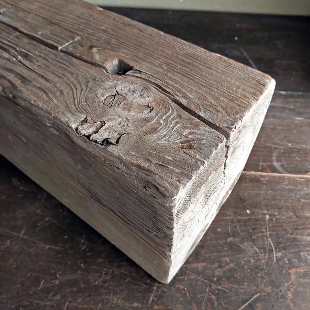 【送料込み】【古材 ⑧　角材・柱材　ホゾ穴　古道具 アンティーク オブジェ】