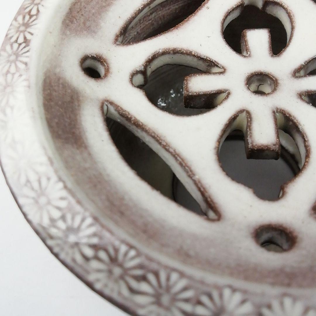 Ｔ７５４　蓋置　『紫三島砂金袋』『森里陶楽 造』　共箱　茶道具