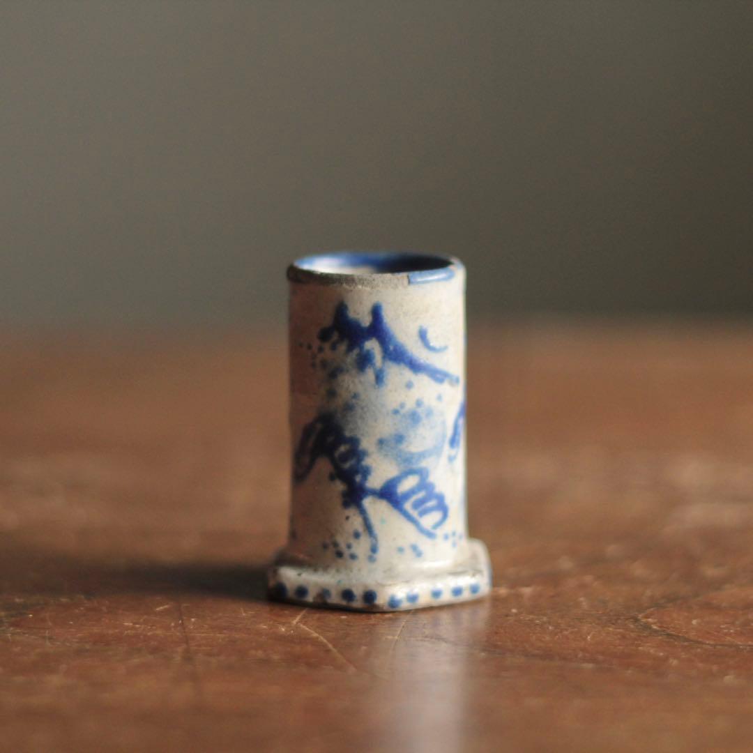 京阿蘭陀 筒盃 酒器 古美術 古道具 アンティーク