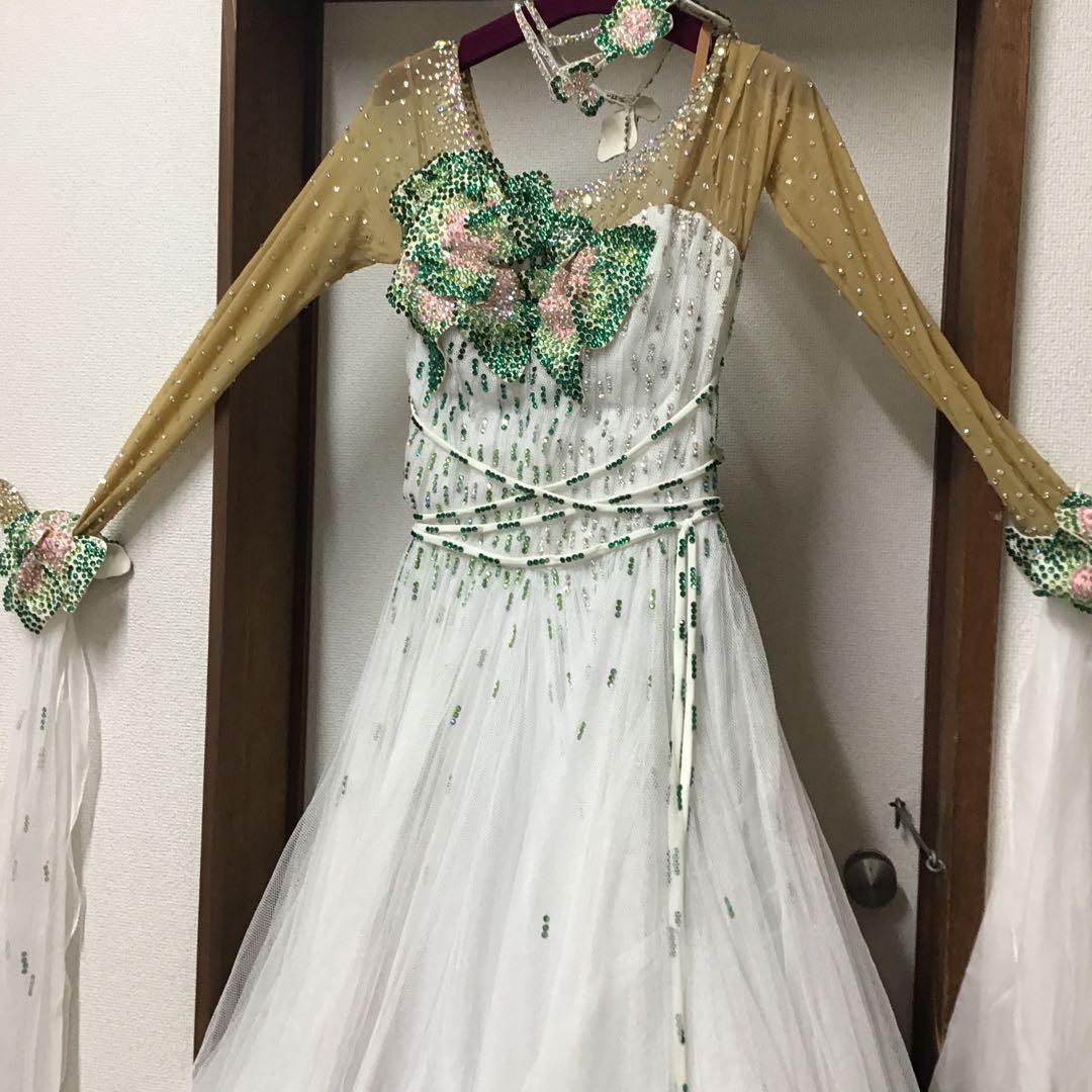 社交ダンスドレス　白　タカダンス