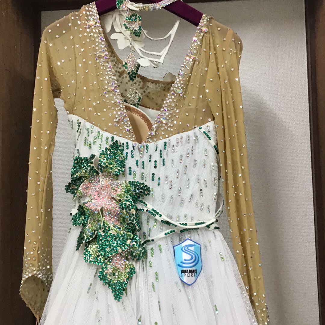 社交ダンスドレス　白　タカダンス