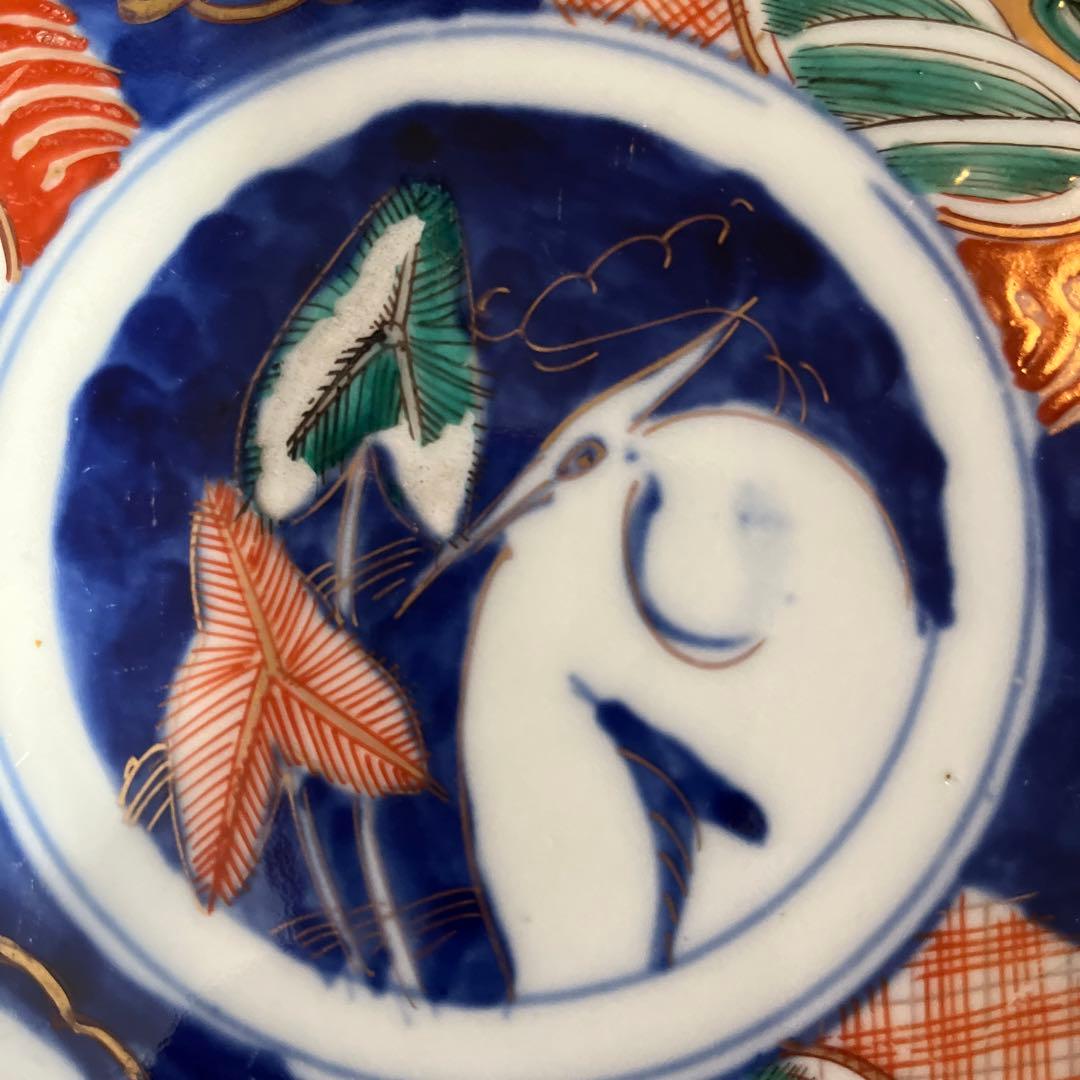 期間限定最終処分特価　古伊万里色絵　大皿五枚セット　完品　一枚おまけ　綺麗な状態