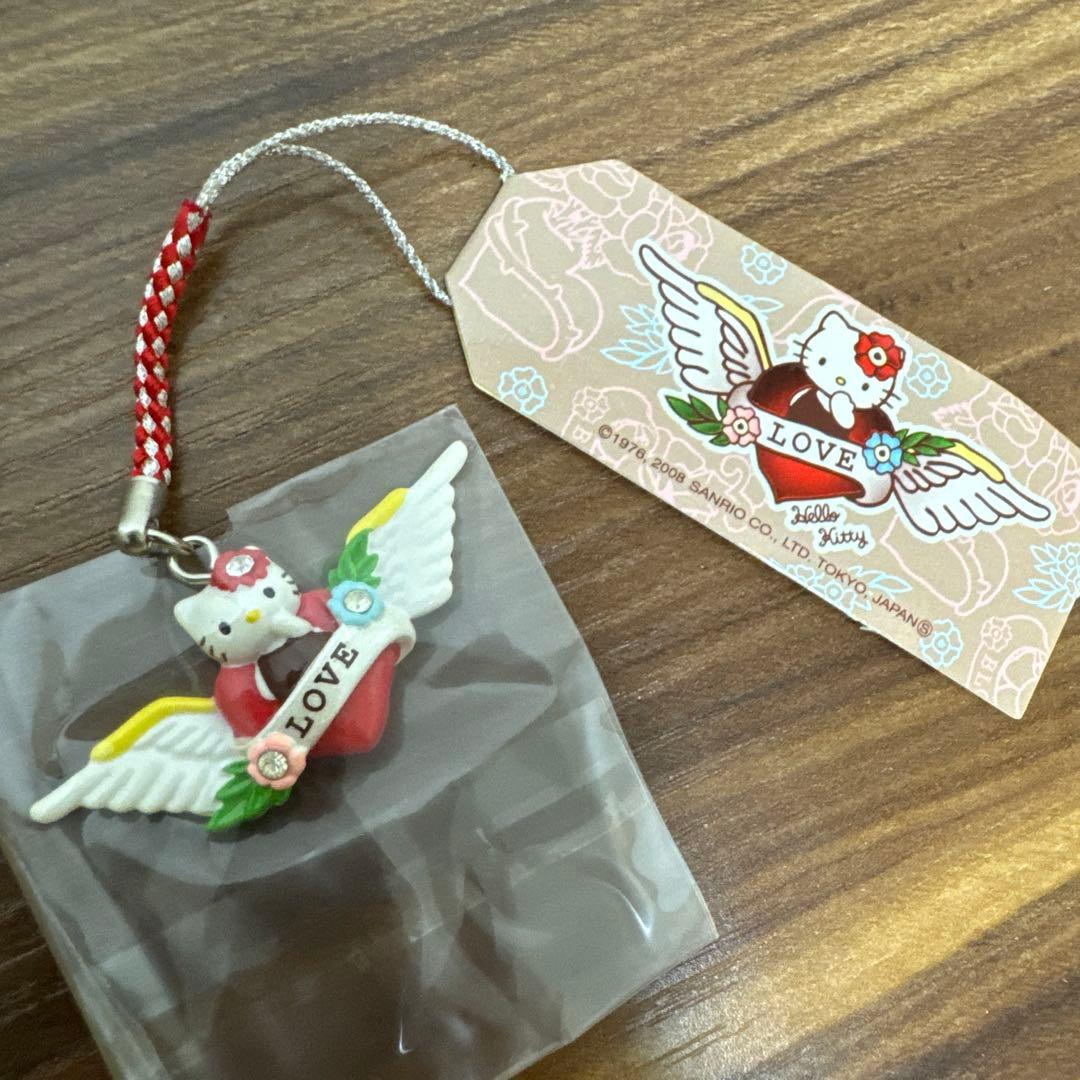 【未開封・送料無料】キティちゃん 根付け 2008 タトゥーKT LOVE 羽