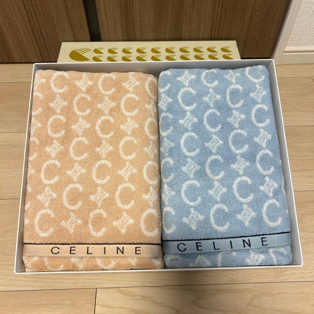 ビ*ラ様 セリーヌ CELINE バスタオル 2枚 63×120cm 西川産業