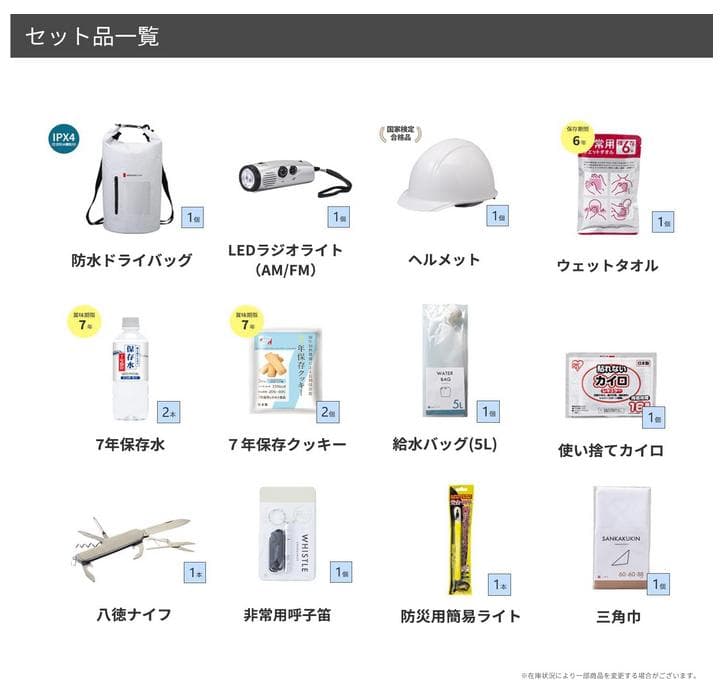 新品未開封品　緊急防災31点セット