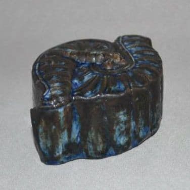 『李朝瑠璃釉菊石形水滴』 李氏朝鮮　アンモナイト形　硯滴　水盂　文房具