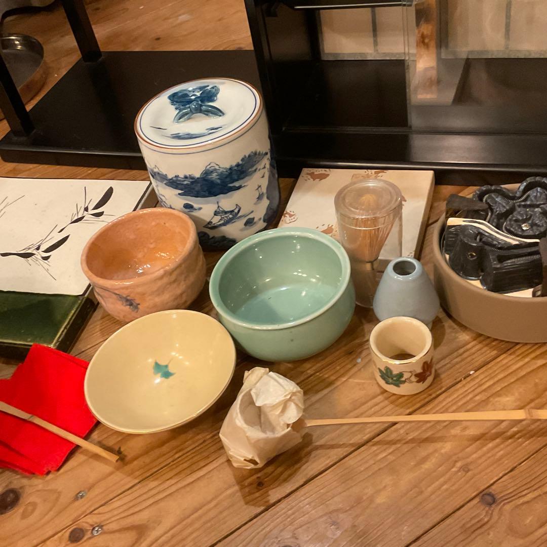 茶道具 茶道 お点前 セット 茶道 茶器 あじろ鉄 茶釜 野々田式 炭型電熱器