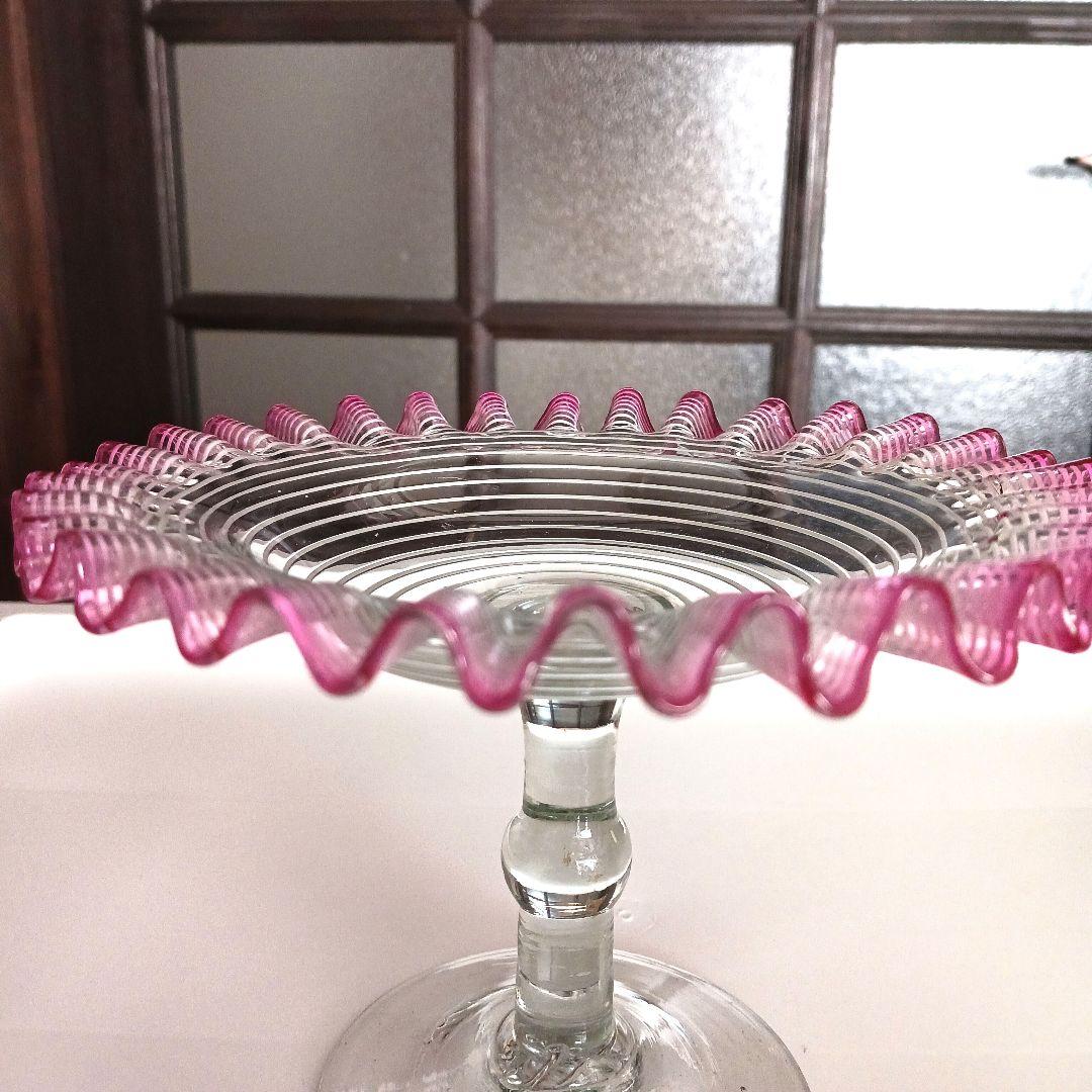 大正ガラス　コンポート　　　16センチ