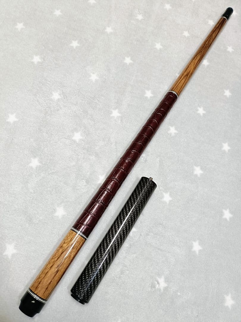 ★How Cue★美杢目★ボコテ★　★革巻き★エクステ付★ハオキュー★