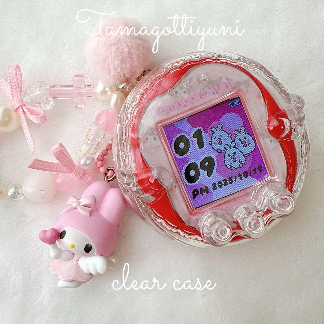 在庫1点のみ♡たまごっち ユニ ハード 全面保護 ケース ボタンつき 透明カバー