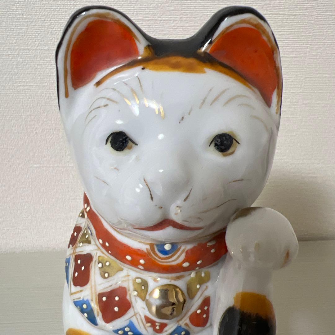 招福　招き猫 アンティーク　古瀬戸　レトロ　縁起物　約１８センチ　猫　置物