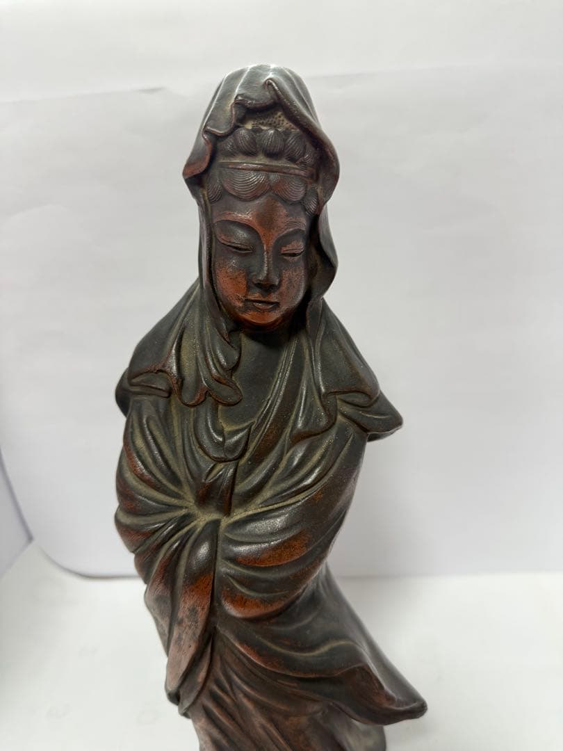 古備前焼　在銘　観音様　置物　送料込み