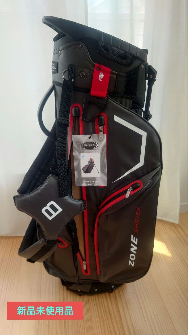 BENNINGTON ZONE キャディバッグ グレー/レッド14分割