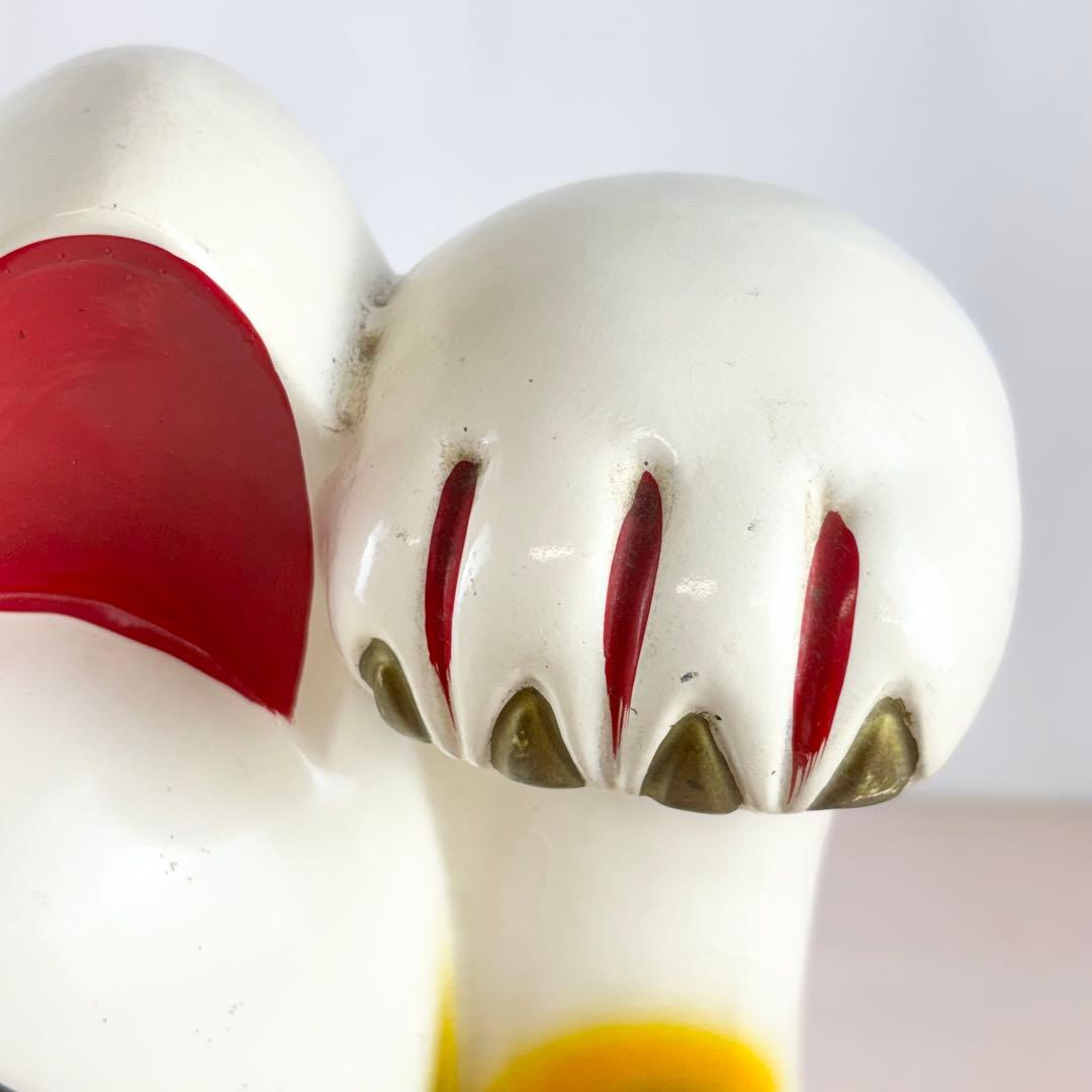 特大 招き猫 42cm 白猫 縁起物 左手上げ 商売繫盛 千客万来