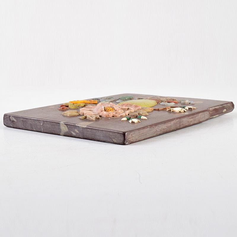 中国　玉石彫刻　貼花文　硯屏　M　R8524