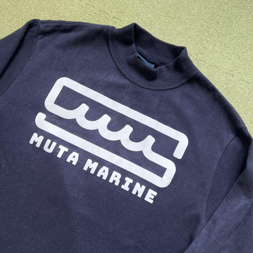 MUTA MARINE ムータマリン　モックネック　長袖　メンズ　ロゴ　ネイビー