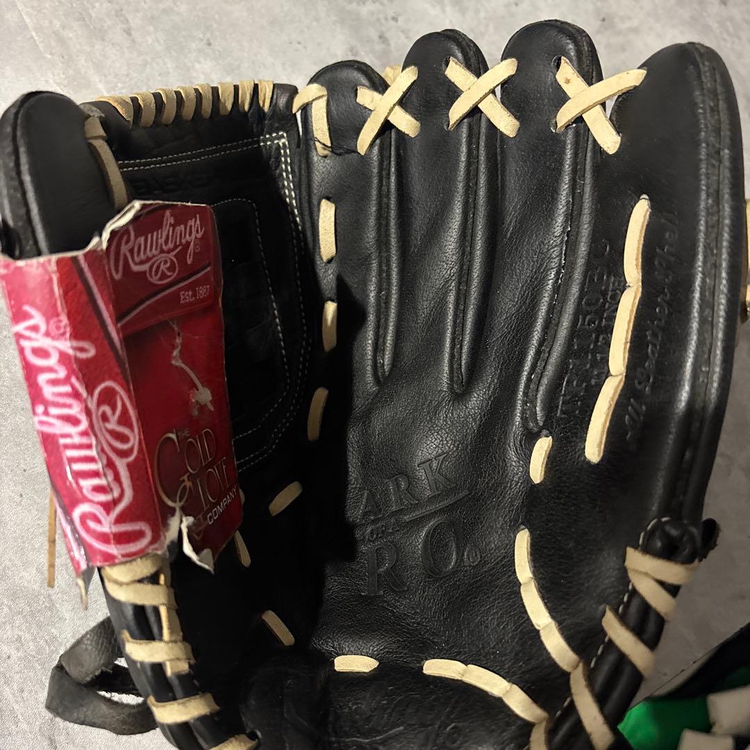 [未使用品]Rawlings 軟式グローブ 黒 右手用投手