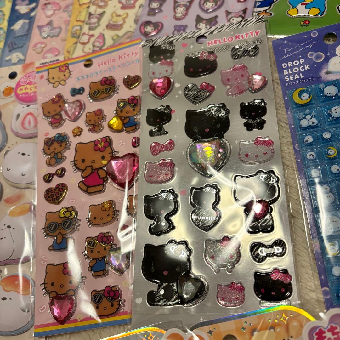 シール　まとめ　シール帳　ボンボンドロップ　キティ　肉球　タイル