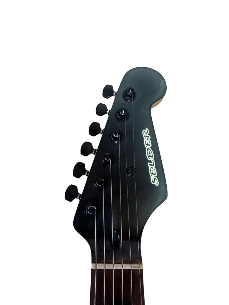 アーム、ソフトケース付き　ストラトタイプ　エレキギター　グリーン　ブラック