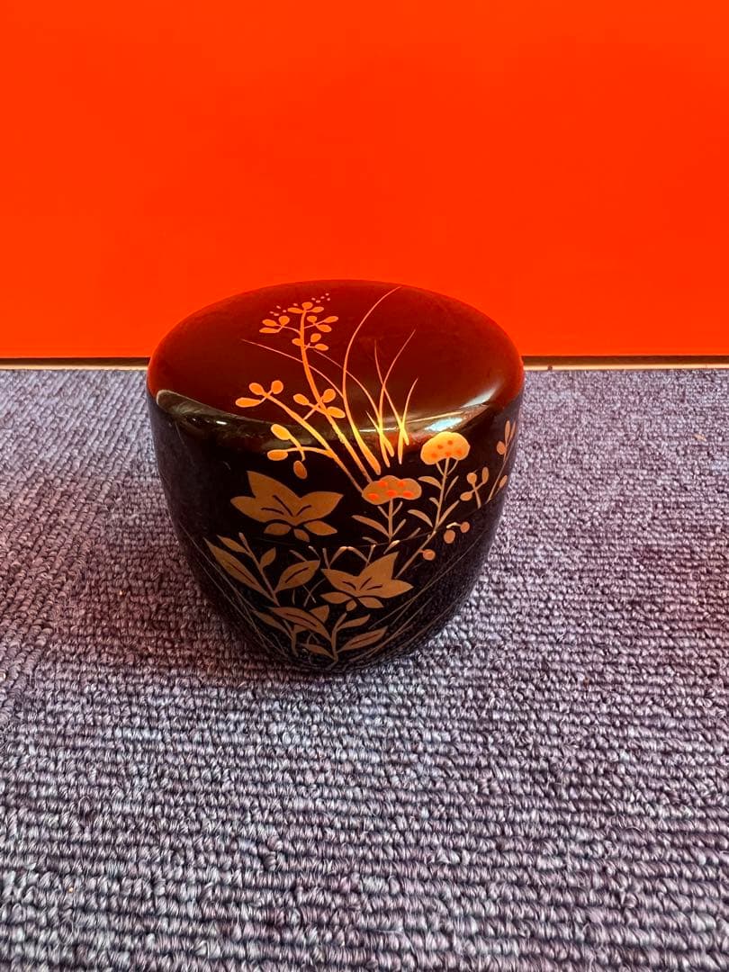 1116 茶道具　春の野　蒔絵　棗　2客　未使用