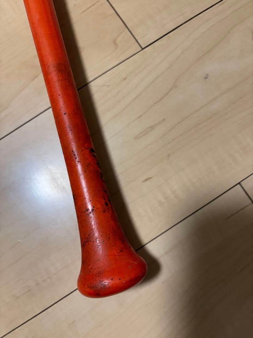 ZETT 木製硬式バット オレンジ/ナチュラル NPB選手使用バット