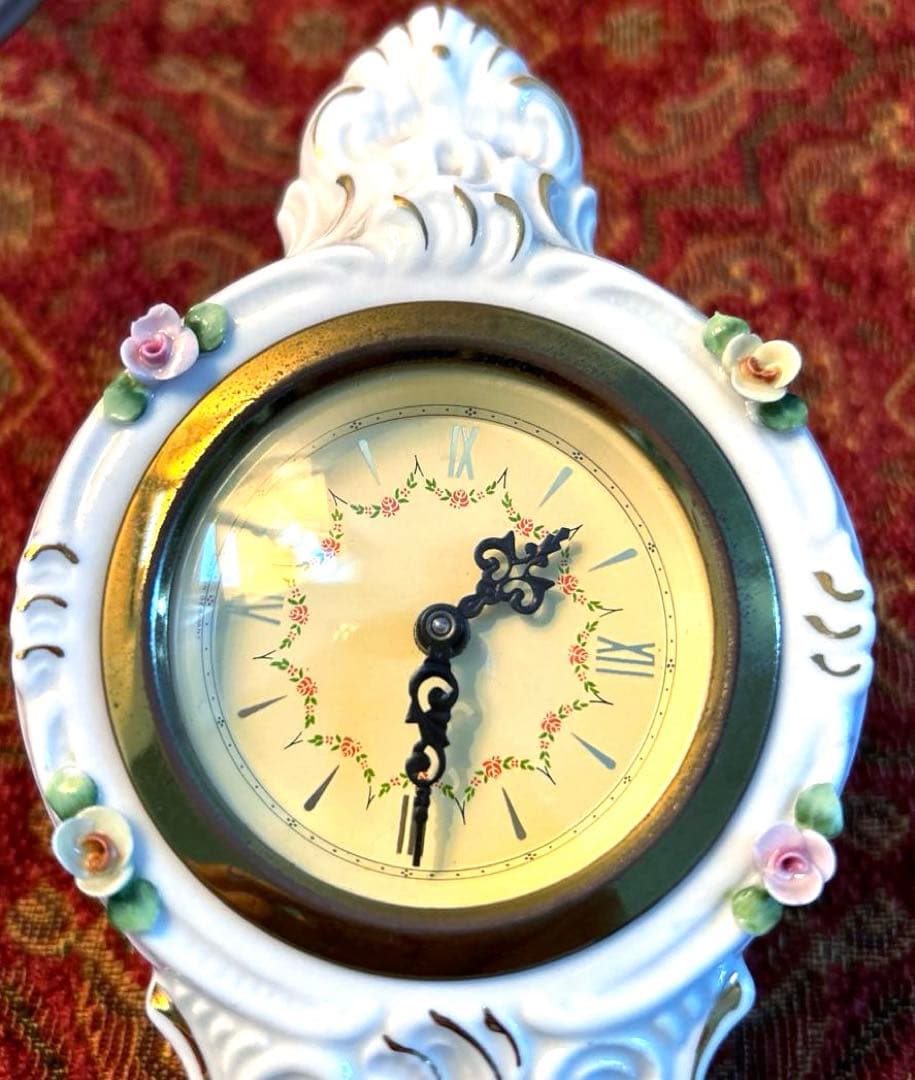 Sandizell Dresden ヴィンテージマントル時計　フローラル