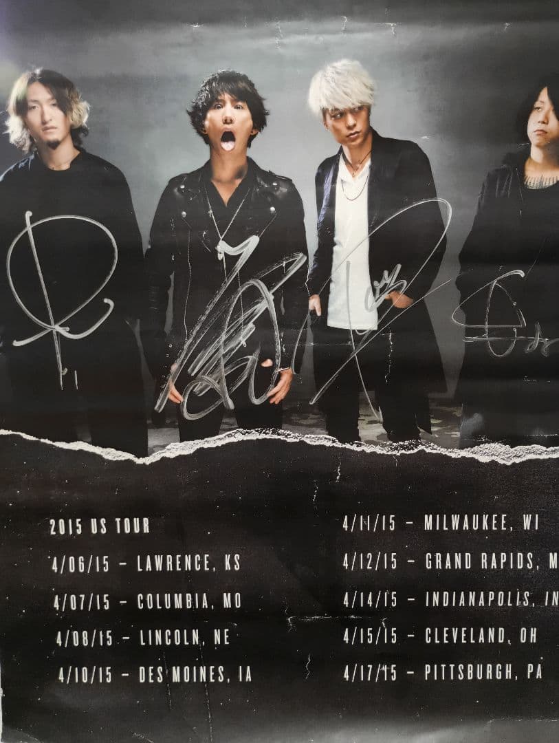 ONE OK ROCK 2015 USツアー限定 直筆サイン入りポスター