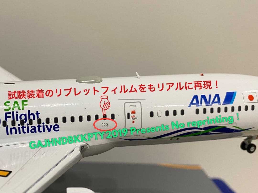 ANA 緑 B787-9 Green Jet 871Aフラップダウン 1/200
