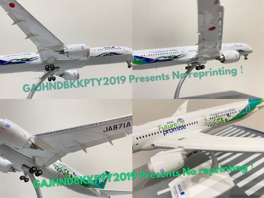 ANA 緑 B787-9 Green Jet 871Aフラップダウン 1/200
