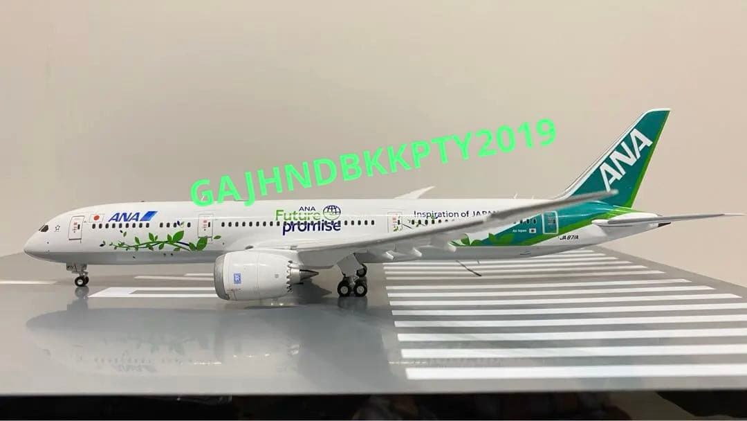 ANA 緑 B787-9 Green Jet 871Aフラップダウン 1/200