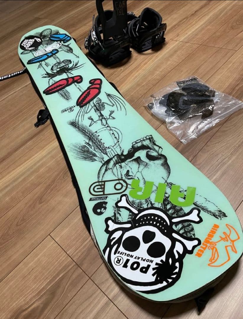 バタレオンスノーボード＋バートンビンディング2点セット　ソールカバー付属