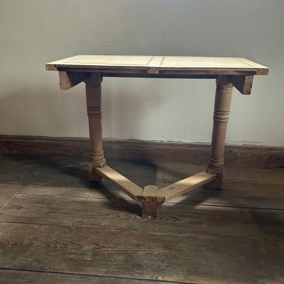 フランスアンティーク オーク剥離 コンソールテーブル 壁付 店舗什器　40-Ｂ