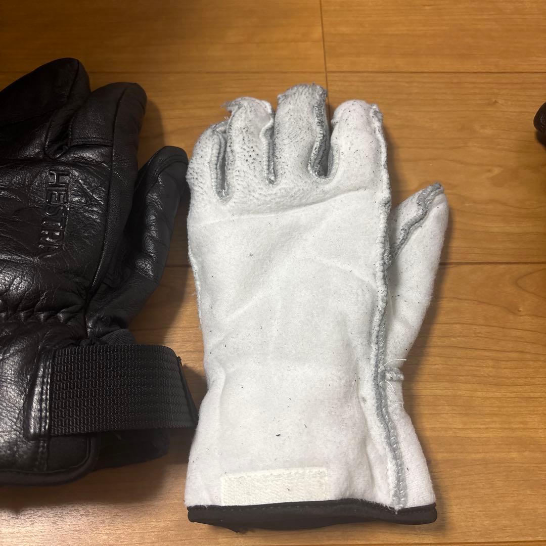Hestra レザー ミトングローブ 黒