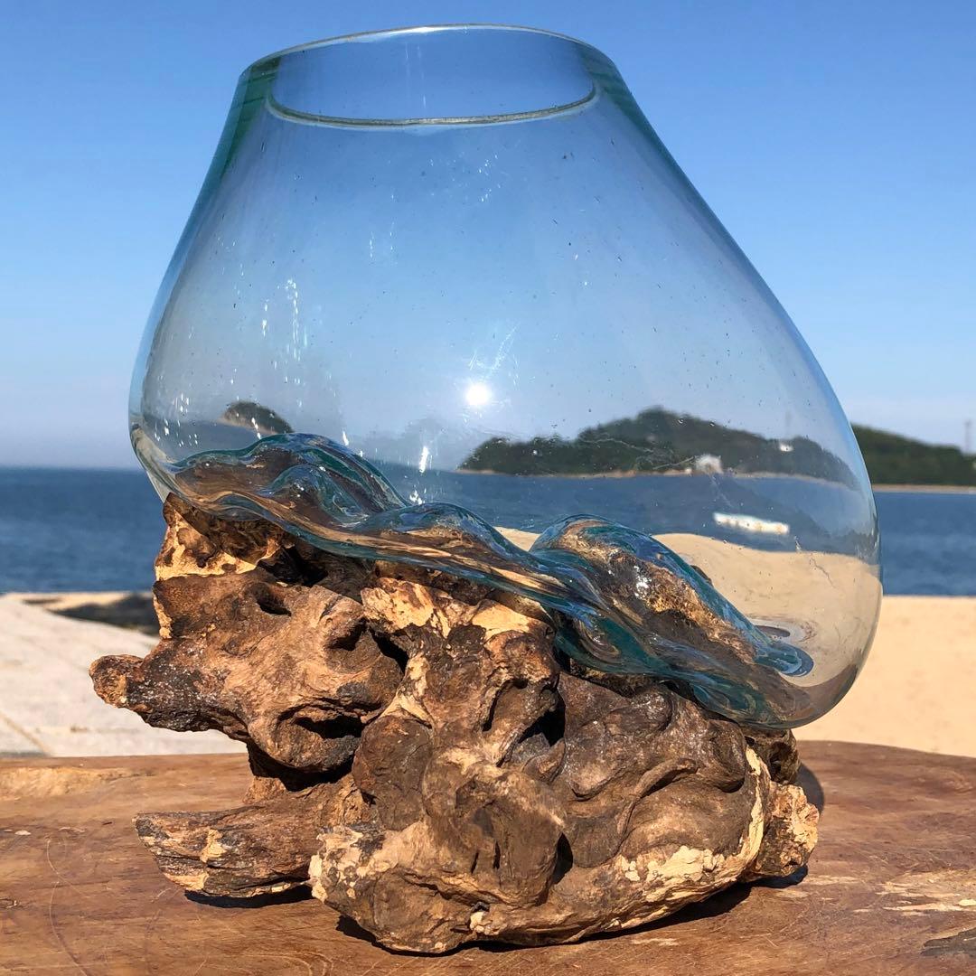 流木ガラス オブジェ特大A 花瓶 金魚鉢 ガーデニング テラリウム 観賞魚 容器