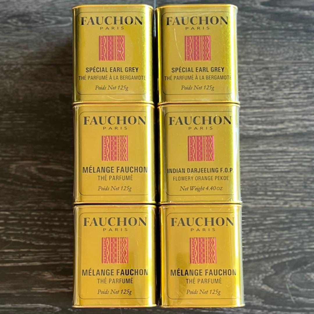 FAUCHON 紅茶 ①ブレンド×３②アールグレイ×２③ダージリン×１　合計６缶