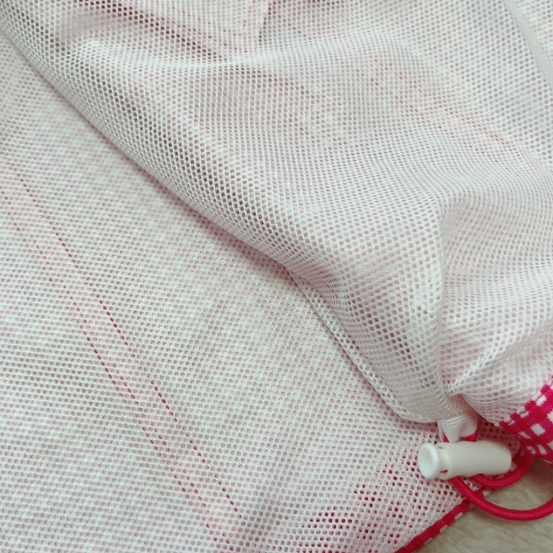 新品　近年　アダバット　2WAY レインワンピース　ピンク チェック　フード