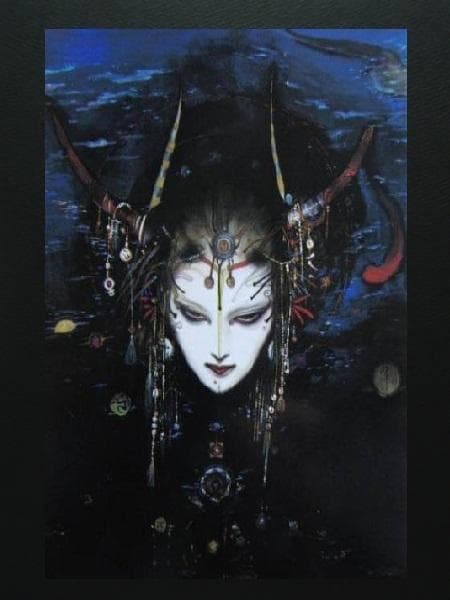 天野 喜孝、月神、無限の空の彼方から、希少な画集より、新品額装付、状態良好