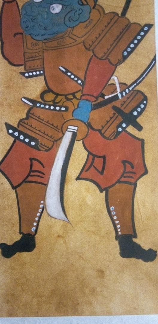 模写大津絵、長刀弁慶、額付き