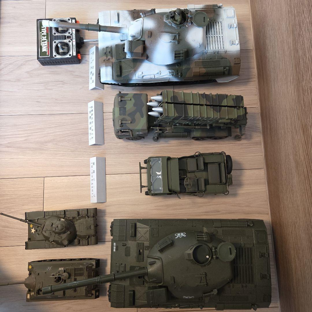【6体セット】1/24 RC 74式戦車 冬季迷彩 / 12式地対艦誘導弾 他