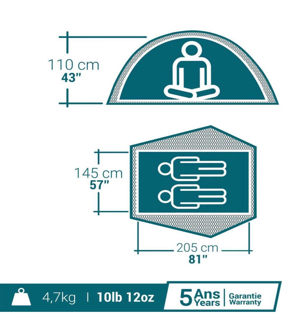 QUECHUA (ケシュア) ワンタッチテント 2人用