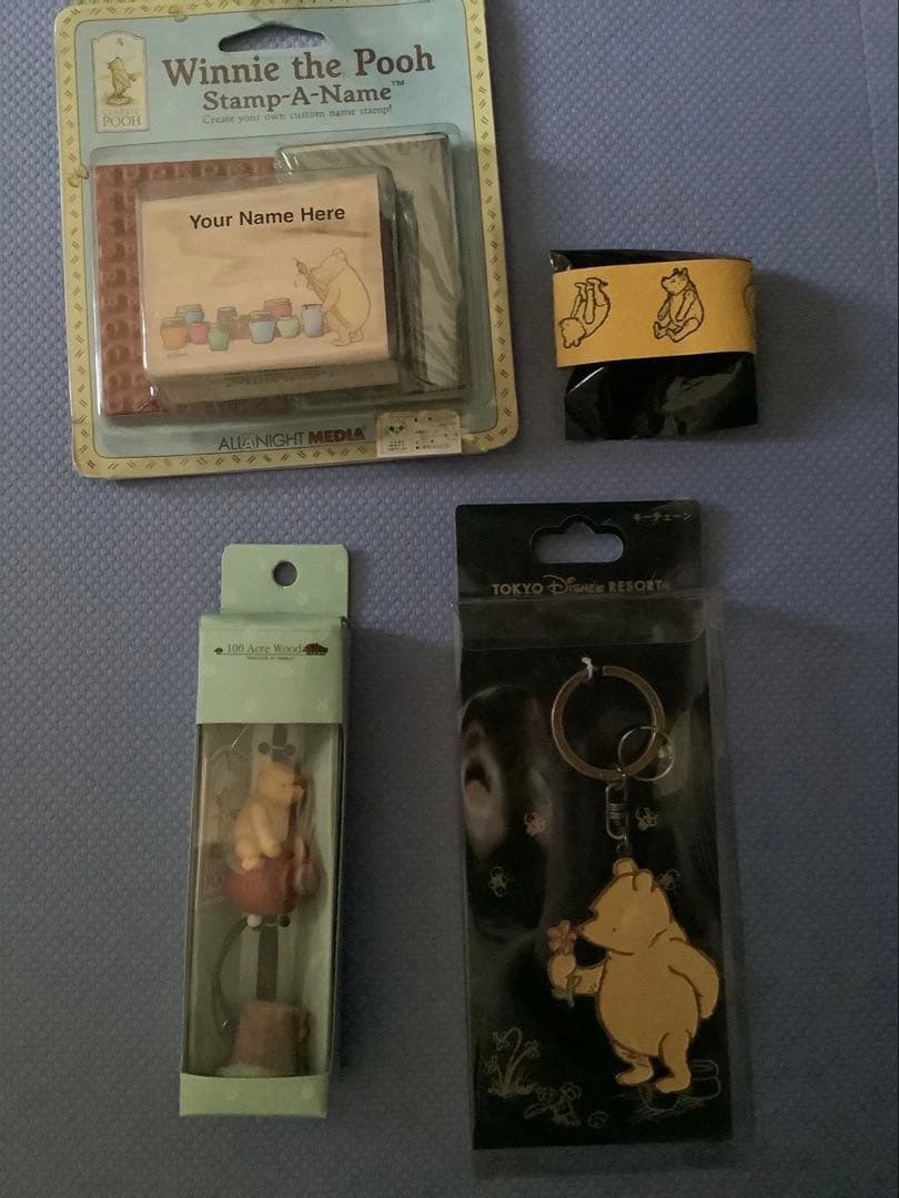 ディズニー クラッシックプー スタンプ キーホルダー 小物入れ