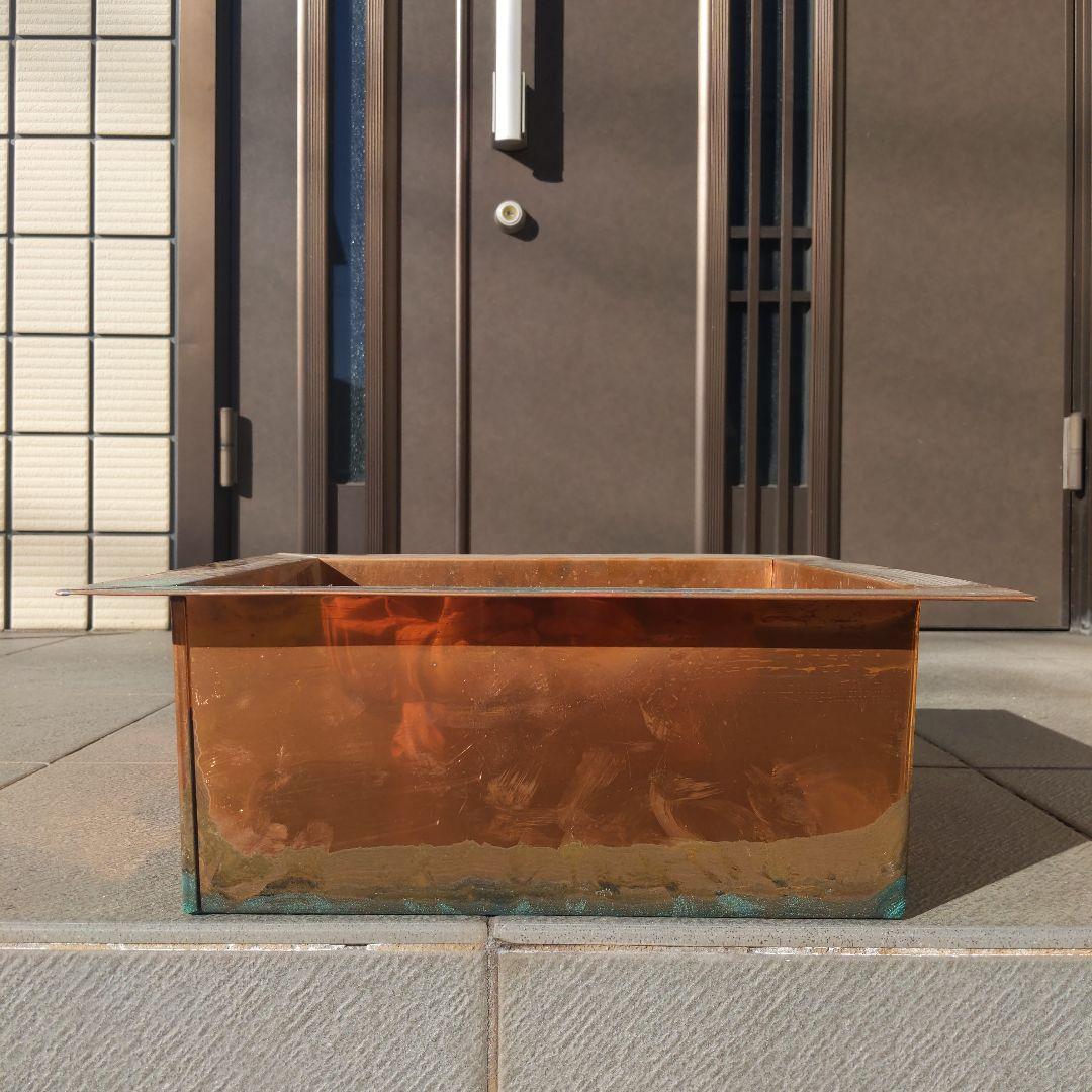 茶道具　置炉　銅製　＆炉縁　桑　和田美之助　作？　表千家　裏千家　【匿名配送】